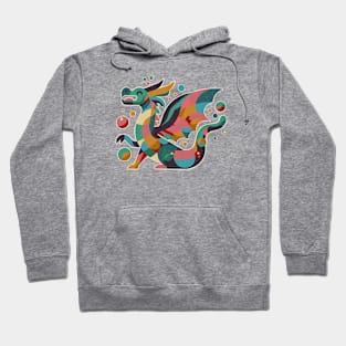 Colourful geometric dragon Hoodie